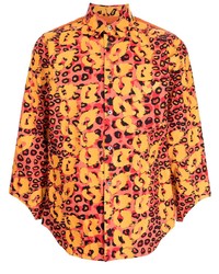 Chemise à manches longues imprimée léopard rouge Black Comme Des Garçons