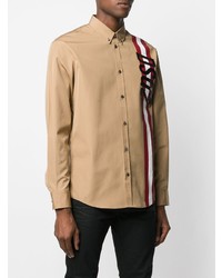 Chemise à manches longues imprimée marron clair DSQUARED2