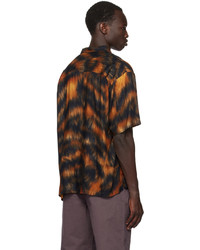 Chemise à manches longues imprimée marron foncé Stussy