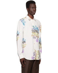 Chemise à manches longues imprimée marron foncé Paul Smith