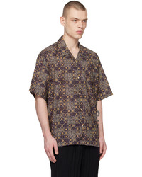 Chemise à manches longues imprimée marron Acne Studios