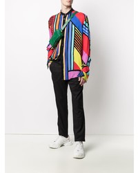 Chemise à manches longues imprimée multicolore Balmain