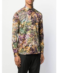 Chemise à manches longues imprimée multicolore Etro