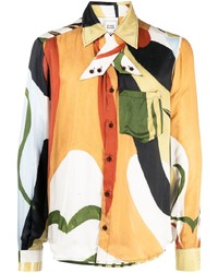 Chemise à manches longues imprimée multicolore Bethany Williams