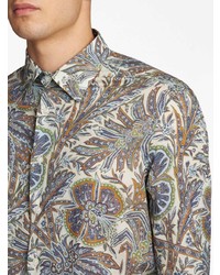 Chemise à manches longues imprimée multicolore Etro