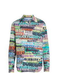 Chemise à manches longues imprimée multicolore Burberry