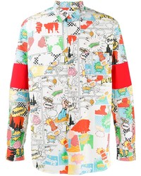 Chemise à manches longues imprimée multicolore Comme Des Garcons SHIRT