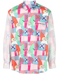 Chemise à manches longues imprimée multicolore Comme Des Garcons SHIRT