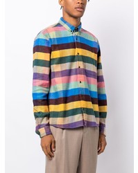 Chemise à manches longues imprimée multicolore YMC