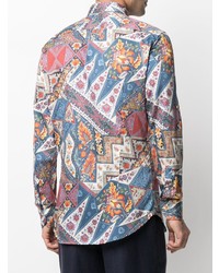 Chemise à manches longues imprimée multicolore Etro