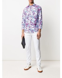 Chemise à manches longues imprimée multicolore Etro