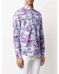 Chemise à manches longues imprimée multicolore Etro