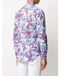 Chemise à manches longues imprimée multicolore Etro