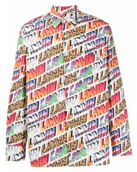 Chemise à manches longues imprimée multicolore Lanvin
