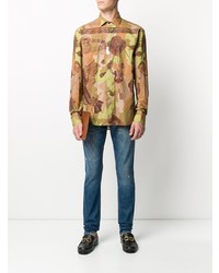 Chemise à manches longues imprimée multicolore Etro