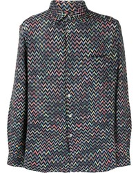 Chemise à manches longues imprimée multicolore Missoni