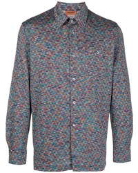 Chemise à manches longues imprimée multicolore Missoni