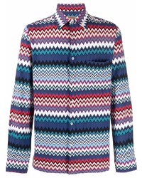 Chemise à manches longues imprimée multicolore Missoni