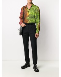 Chemise à manches longues imprimée multicolore Just Cavalli