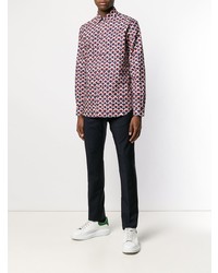 Chemise à manches longues imprimée multicolore Valentino