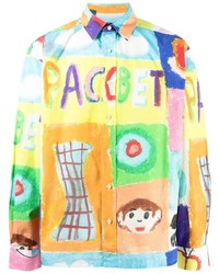 Chemise à manches longues imprimée multicolore PACCBET