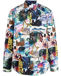 Chemise à manches longues imprimée multicolore PS Paul Smith