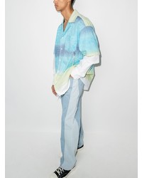 Chemise à manches longues imprimée multicolore Feng Chen Wang