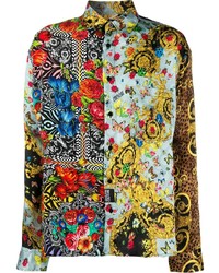 Chemise à manches longues imprimée multicolore VERSACE JEANS COUTURE