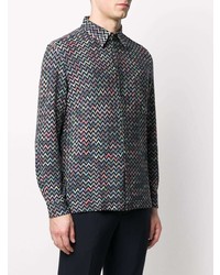 Chemise à manches longues imprimée multicolore Missoni