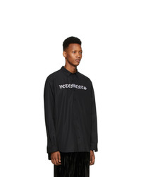 Chemise à manches longues imprimée noire et blanche Vetements