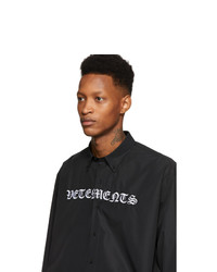 Chemise à manches longues imprimée noire et blanche Vetements