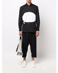 Chemise à manches longues imprimée noire et blanche Comme Des Garcons SHIRT