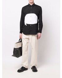 Chemise à manches longues imprimée noire et blanche Comme Des Garcons SHIRT