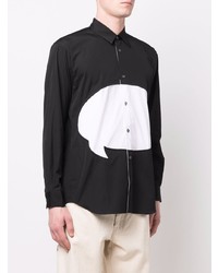 Chemise à manches longues imprimée noire et blanche Comme Des Garcons SHIRT