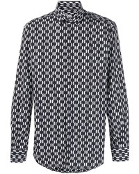 Chemise à manches longues imprimée noire et blanche Karl Lagerfeld