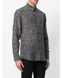 Chemise à manches longues imprimée noire et blanche Givenchy