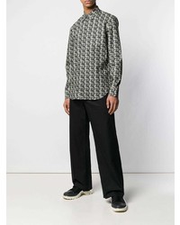 Chemise à manches longues imprimée noire et blanche Maison Margiela