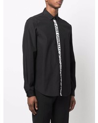 Chemise à manches longues imprimée noire et blanche Just Cavalli