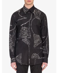 Chemise à manches longues imprimée noire et blanche Dolce & Gabbana