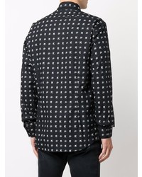 Chemise à manches longues imprimée noire et blanche Karl Lagerfeld