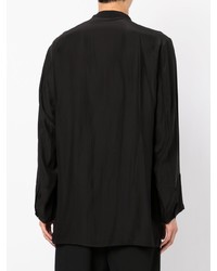 Chemise à manches longues imprimée noire et blanche Yohji Yamamoto