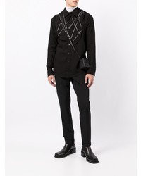 Chemise à manches longues imprimée noire et blanche Sulvam