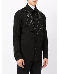 Chemise à manches longues imprimée noire et blanche Sulvam