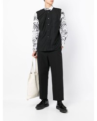 Chemise à manches longues imprimée noire et blanche Black Comme Des Garçons