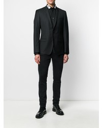 Chemise à manches longues imprimée noire et blanche Philipp Plein