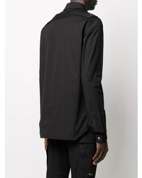 Chemise à manches longues imprimée noire et blanche Rick Owens