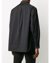 Chemise à manches longues imprimée noire et blanche Valentino