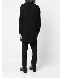 Chemise à manches longues imprimée noire Yohji Yamamoto