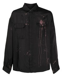 Chemise à manches longues imprimée noire 424