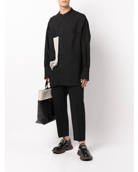 Chemise à manches longues imprimée noire Yohji Yamamoto